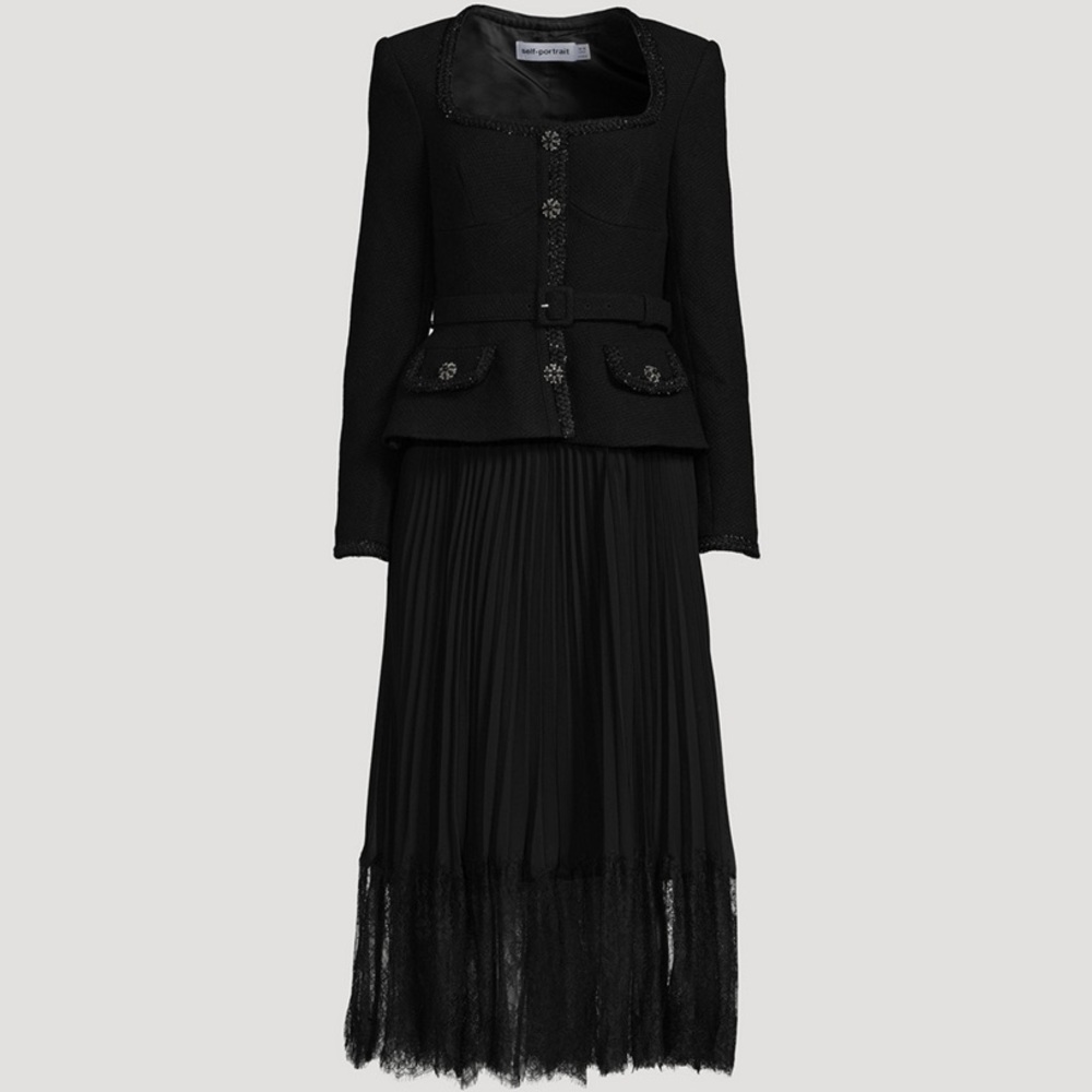 SOLD Self-Portrait Tailored Bodice Midi Dress
